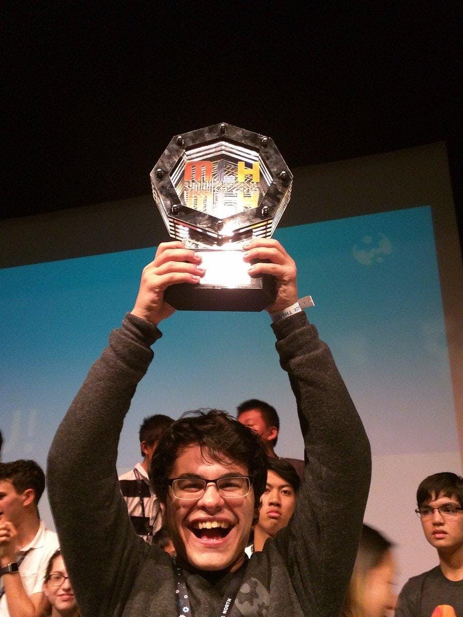 Hacker with Trophy